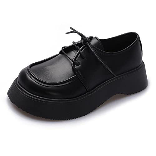 Ulalaza Vintage Mary Jane Comfort Chunky Platform Loafers Classic Mid Heel Lace Up Zipper Round Toe Slip On Uniform Dress Shoes Brogues Oxfords Fashion von Ulalaza