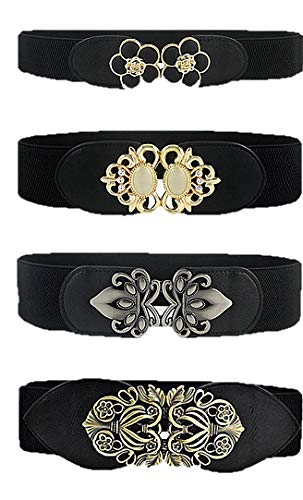 Ulalaza Womens Vintage breite elastische Taille Gürtel Stretch Retro Cinch Kleider Gürtel für Damen von Ulalaza