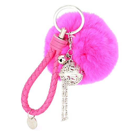 Ularma Elegant Plüsch Ball Schlüsselanhänger Weich Keychain Handtaschenanhänger Dekor (hot pink) von Ularma