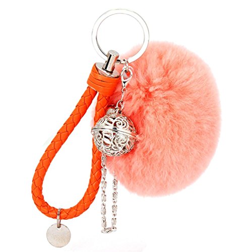 Ularma Elegant Plüsch Ball Schlüsselanhänger Weich Keychain Handtaschenanhänger Dekor (orange) von Ularma