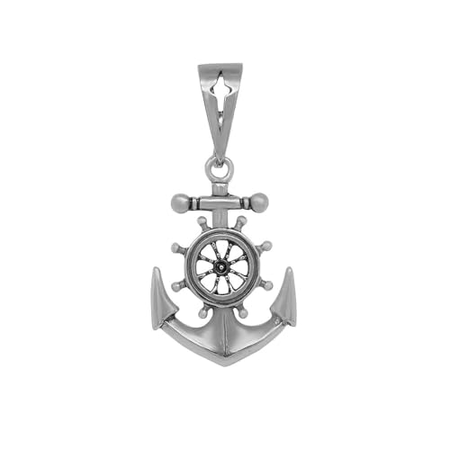 Ulex Premium 925 Sterling Silber Anhänger Anker Steuerrad maritimer Schmuck poliert oxidiert Herren Damen robust langlebig von Ulex Premium