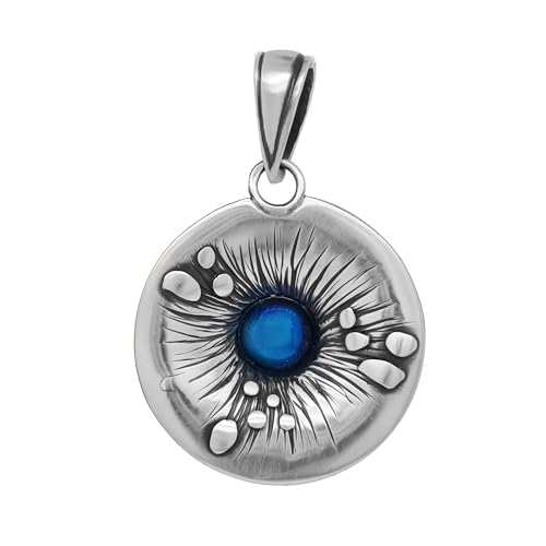 Ulex Premium 925 Sterling Silber Anhänger Tropfenform mit Titan-Einsatz inspiriert von Tautropfen Design poliert oxidiert moderne Damen Kette Modeschmuck von Ulex Premium