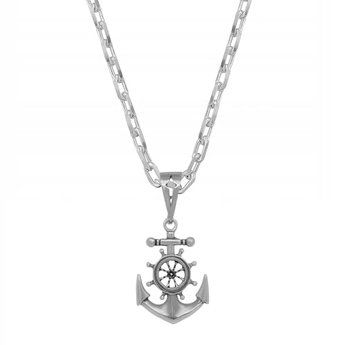 Ulex Premium 925 Sterling Silber Ankerkette 55 cm oxidiert maritim Herren Damen Silber Schmuck Geburtstag langlebig robust modisch Alltag von Ulex Premium