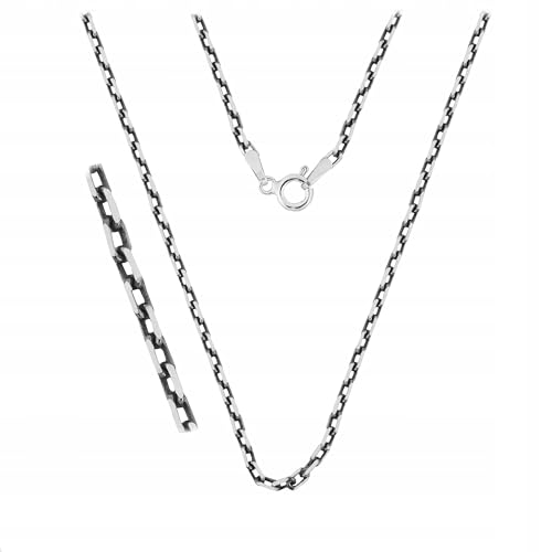 Ulex Premium 925 Sterling Silber Ankerkette oxidiert 50 cm Silberkette Männer Frauen Vintage Look 2 mm massiv Kette Schmuck Accessoire dunkel matt elegant Unisex von Ulex Premium