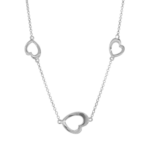 Ulex Premium 925 Sterling Silber Damen Halskette mit Herz Anhänger rhodiniert 45 cm filigran romantischer Stil Liebe für Freundin oder Frau Ulex Premium 925 Sterling Silber Damen Halskette mit Herz Anhänger rhodiniert 45 cm filigran romantischer Stil Liebe für Freundin oder Frau von Ulex Premium