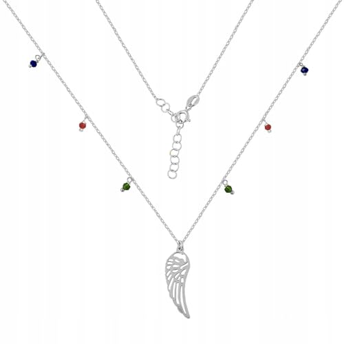 Ulex Premium 925 Sterling Silber Damen Halskette vergoldet mit Engelsflügel Anhänger 78 cm lang modischer Symbolschmuck für Frauen glänzend filigran Accessoire elegant von Ulex Premium