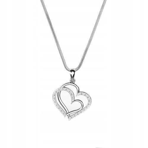 Ulex Premium 925 Sterling Silber Herz Halskette 45 cm Zirkonia Schlangenkette rhodiniert Damen Schmuck elegant Geburtstag zart edel von Ulex Premium