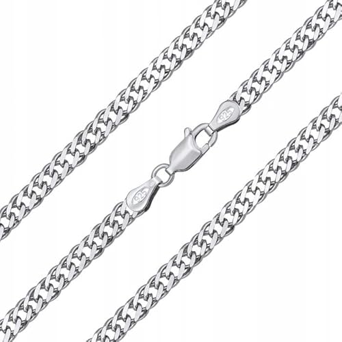 Ulex Premium 925 Sterling Silber Männerkette Silber Collier 5.5 mm breit Halskette massiv Rombo Design 50 cm lang poliert Alltag Schmuck Herren von Ulex Premium