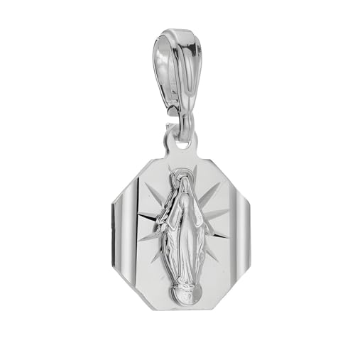 Ulex Premium 925 Sterling Silber Medaille Mutter Gottes Wunderschön poliert religiöser Anhänger Marienfigur christlicher Schmuck Pilgeranhänger von Ulex Premium