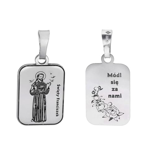 Ulex Premium 925 Sterling Silber Medaillon Heiliger Franziskus von Assisi mit Gebet oxidiert religiöser Anhänger oval detailliert Schmuckfigur katholisch silberner Halsschmuck von Ulex Premium