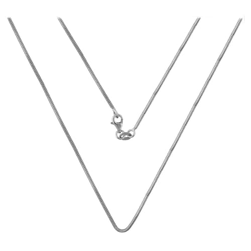 Ulex Premium 925 Sterling Silber Rhodinierte Schlangenketten-Halskette 1,5mm - 55 cm, glänzende Rhodiumhalskette aus 925 Silber, elegant für Frauen, perfektes Accessoire zu jedem Outfit von Ulex Premium
