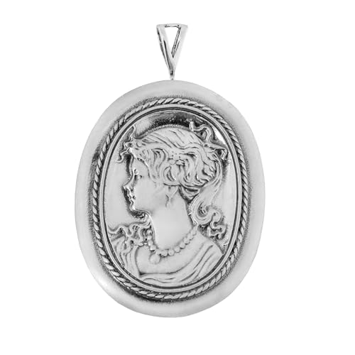 Ulex Premium 925 Sterling Silber Satiniert Kamee Anhänger Brosche Oxidiert Vintage Stil Damen Schmuck feine Handarbeit elegante Design von Ulex Premium