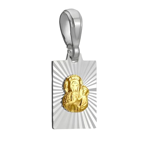 Ulex Premium 925 Sterling Silber Silberanhänger Medaille Mutter Gottes wunderbare Strahlen der Gnade poliert traditioneller Marienanhänger Heiliger Schmuck von Ulex Premium