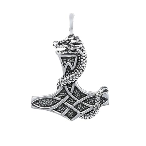 Ulex Premium 925 Sterling Silber Thors Hammer Anhänger Mjölnir oxidiert nordisch Wikinger Schmuck Männer Kraft Amulett robust langlebig von Ulex Premium