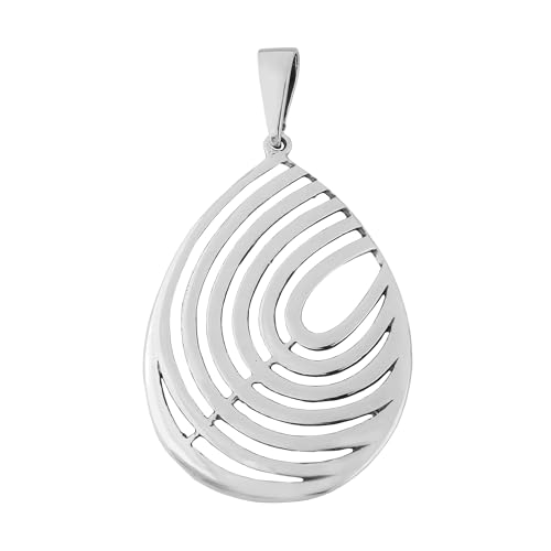 Ulex Premium 925 Sterling Silber Tropfenform Anhänger filigran poliert Frauen Schmuck Kettenanhänger Design Damenaccessoire Silberanhänger Halskette Modeschmuck von Ulex Premium