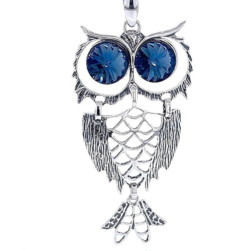 Ulex Premium 925 Sterling Silber eleganter Anhänger mit Saphir Kristall poliert oxidiert stilvoll modisch edel fein Damen Schmuck Design hochwertig von Ulex Premium