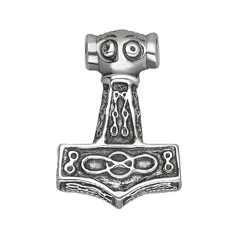 Ulex Premium 925 Sterling Silber nordischer Thors Hammer Anhänger oxidiert kraftvoll mythologisch robust Wikinger Symbol Schmuck Herren Damen von Ulex Premium