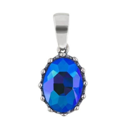 Ulex Premium 925 Sterling Silber oxidierter Anhänger mit Saphir Kristall elegant edel modisch Schmuck Damen hochwertig fein design modern langlebig von Ulex Premium