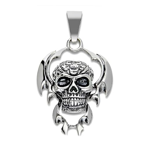Ulex Premium 925 Sterling Silber oxidierter beweglicher Totenkopf Anhänger Gothic Design Schmuck auffällig robust maskulin ausgefallen von Ulex Premium