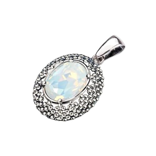 Ulex Premium 925 Sterling Silber oxidierter weißer Kristall Anhänger filigran modisch elegant Damen Schmuck langlebig fein hochwertig stilvoll exklusiv von Ulex Premium