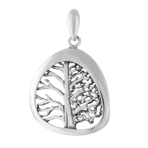 Ulex Premium 925 Sterling Silber polierter Anhänger Baum des Lebens symbolisch oxidiert spirituell hochwertig modisch Damen Schmuck von Ulex Premium