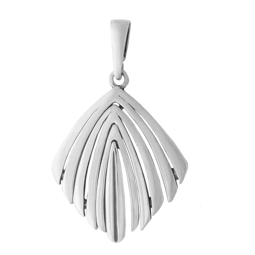 Ulex Premium 925 Sterling Silber polierter Anhänger mit klassischem Blatt Design oxidiert modisch elegant hochwertig Damen Schmuck filigran von Ulex Premium