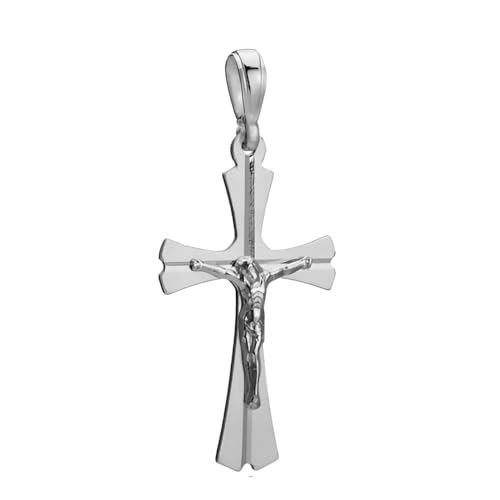 Ulex Premium 925 Sterling Silber polierter Kreuzanhänger mit Jesus Christus Motiv fein verarbeitet klassisch religiös modisch Herren Damen Schmuck von Ulex Premium