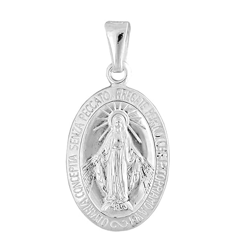 Ulex Premium 925 Sterling Silber polierter Medaillon Anhänger Mutter Gottes Cudowna spirituell edel modisch hochwertig Damen Schmuck von Ulex Premium
