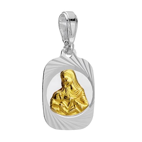 Ulex Premium 925 Sterling Silber polierter Medaillon Mutter Gottes stillend Schutz religiös katholisch fein von Ulex Premium
