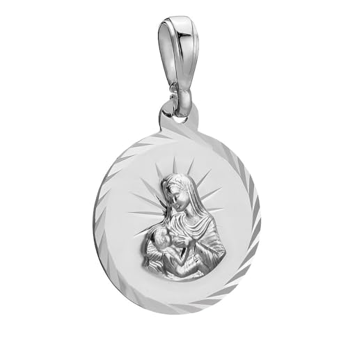 Ulex Premium 925 Sterling Silber polierter Medaillon Mutter Gottes stillend feiner religiös Schutz katholisch von Ulex Premium