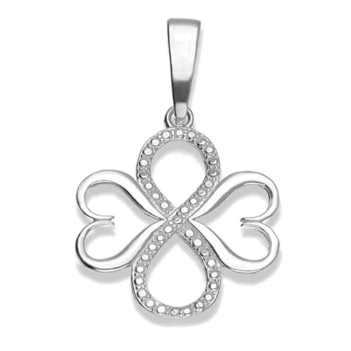 Ulex Premium 925 Sterling Silber polierter und oxidierter vierblättriger Kleeblatt Anhänger Glücksbringer klassisch elegant modisch Damen Schmuck von Ulex Premium