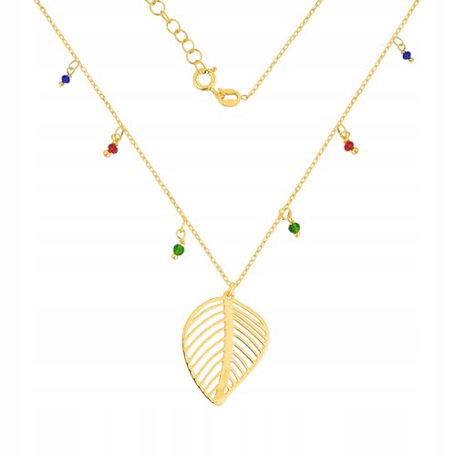 Ulex Premium 925 Sterling Silber vergoldete Damen Halskette mit funkelndem Blattanhänger und Zirkonia eleganter Schmuck modisch 44,5 cm feine Kette Damen Ulex Premium 925 Sterling Silber vergoldete Damen Halskette mit funkelndem Blattanhänger und Zirkonia eleganter Schmuck modisch 44,5 cm feine Kette Damen von Ulex Premium