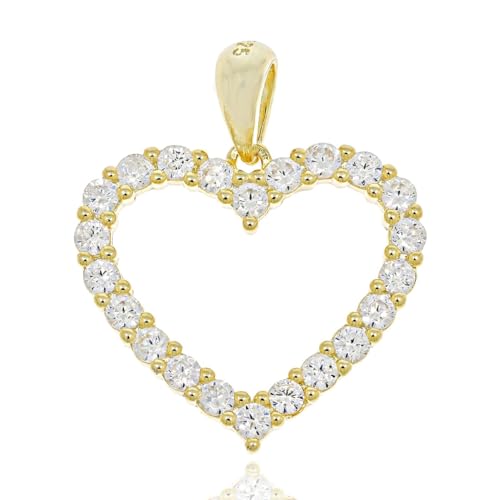 Ulex Premium 925 Sterling Silber vergoldeter Herz Anhänger feiner Schmuck Damen modisch elegant zart hochwertig von Ulex Premium