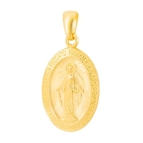 Ulex Premium 925 Sterling Silber vergoldeter Silberanhänger Gottesmutter Maria poliert religiös Madonnen Medaillon von Ulex Premium