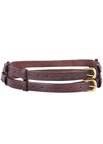 Ulfberth - Doppelter Ledergürtel - Wikinger Gürtel aus Leder - Mittelalter Doppelgürtel - Unisex, Used-Look, LARP, Reenactment, Pirat (Braun) von Ulfberth