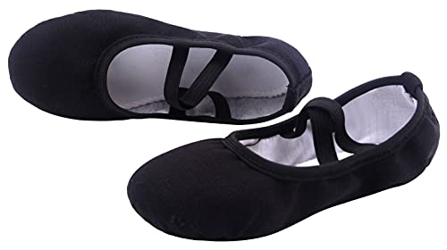 Ballettschuhe Kinder Tanzschuhe Damen Ballett Ballerina Schuhe Frauen Weich Ballettschläppchen Mädchen für Tanzen Gymnastik Schwarz 36 von Ulicox