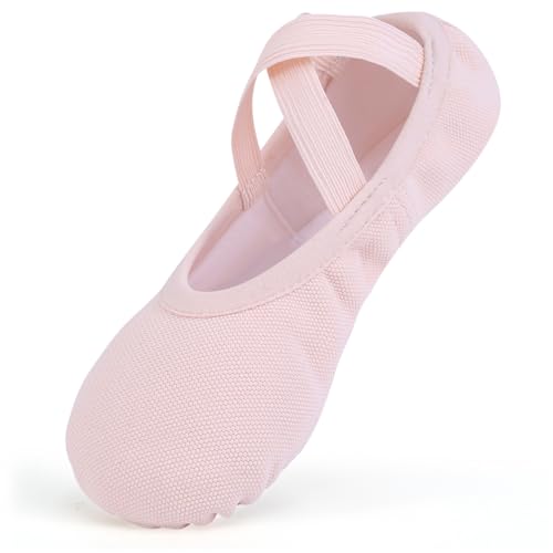 Ulicox Ballettschuhe Mädchen Elastische Ballettschuhe Damen Gymnastikschuhe Schläppchen Geteilte Ledersohle Tanzschuhe Rosa 37 von Ulicox