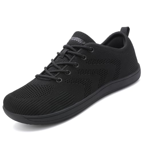Ulicox Barfußschuhe Herren Damen Minimalistische Laufschuhe Sneaker Fitnessschuhe Walkingschuhe Leicht Running Zehenbox Schwarz 47 von Ulicox