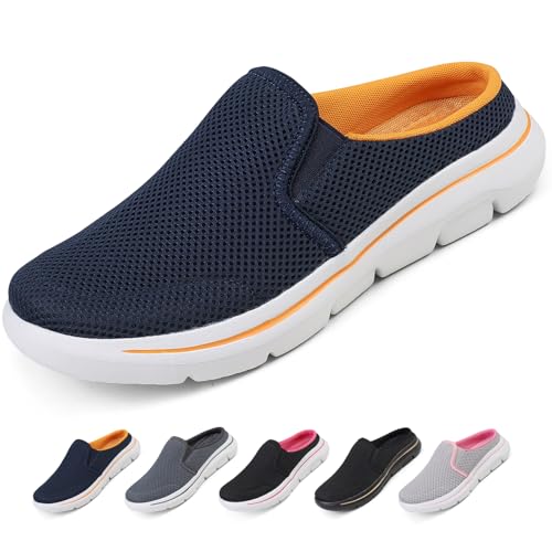 Ulicox Hausschuhe Damen Herren Clogs Slip On Pantoletten Gartenschuhe Atmungsaktive rutschfeste Bequeme Schlappen Sabots Outdoor Indoor Blau 40 von Ulicox