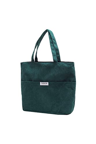 Ulisty Damen Cord Fächer Tragetasche Beiläufige Umhängetasche Tägliche Einkaufstasche Mode Handtasche grün von Ulisty