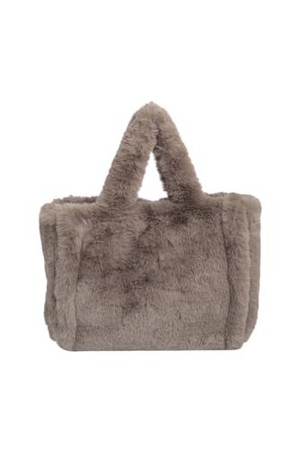 Ulisty Damen Herbst Winter Groß Plüsch Tragetasche Flauschig Henkeltasche Hobo-Tasche Handtasche braun von Ulisty