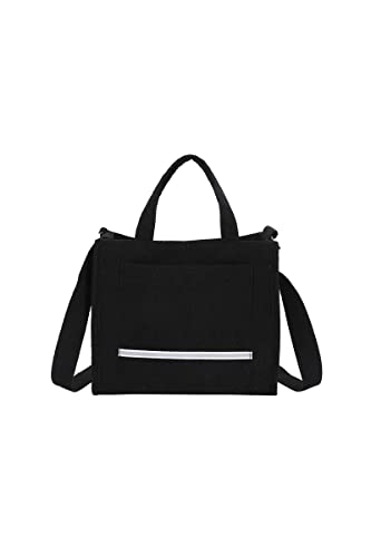 Ulisty Damen Kleine Cordtasche Tragetasche Mini Top Handle Bag Casual Schultertasche Crossbody Tasche Handtasche, schwarz 2, Einheitsgröße von Ulisty