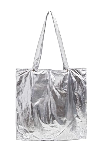 Ulisty Damen Nachahmung Stanniol Stil Tragetasche Schultertasche Lässig Handtasche Tägliche Tasche silber von Ulisty