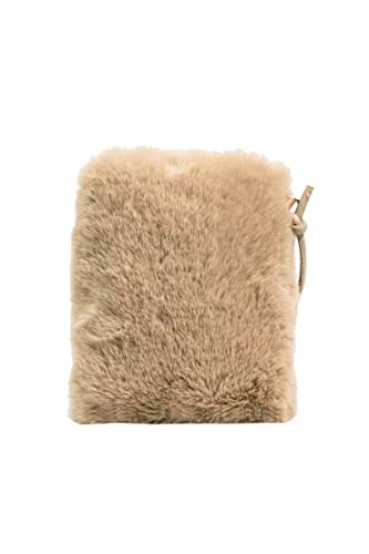 Ulisty Damen Herbst Winter Klein Plüsch Handy Tasche Mini Flauschig Tragetasche Schultertasche Handtasche Umhängetasche Khaki von Ulisty