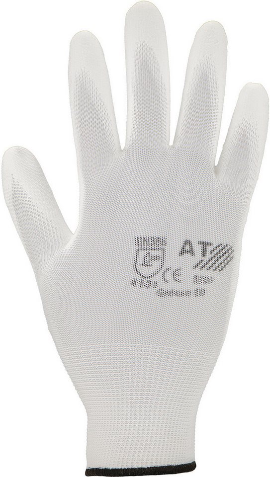 Ulith Arbeitshandschuhe Feinstrick mit PU-Beschichtung, weiß, Größe: 11, Farbe: weiß von Ulith