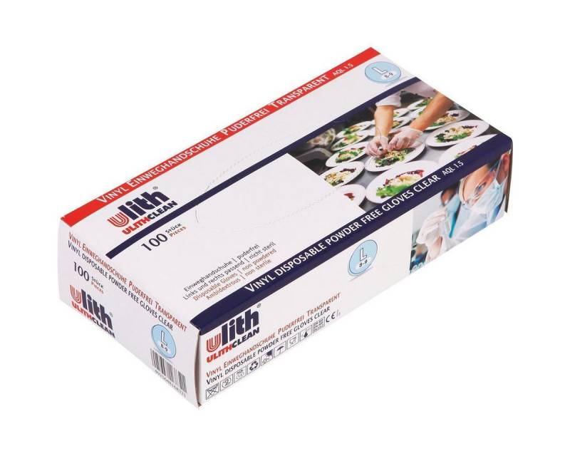 Ulith Latexhandschuhe Ulith 816.732 (ODER 816.832) 100er Einweghandschuhe Vinyl L von Ulith