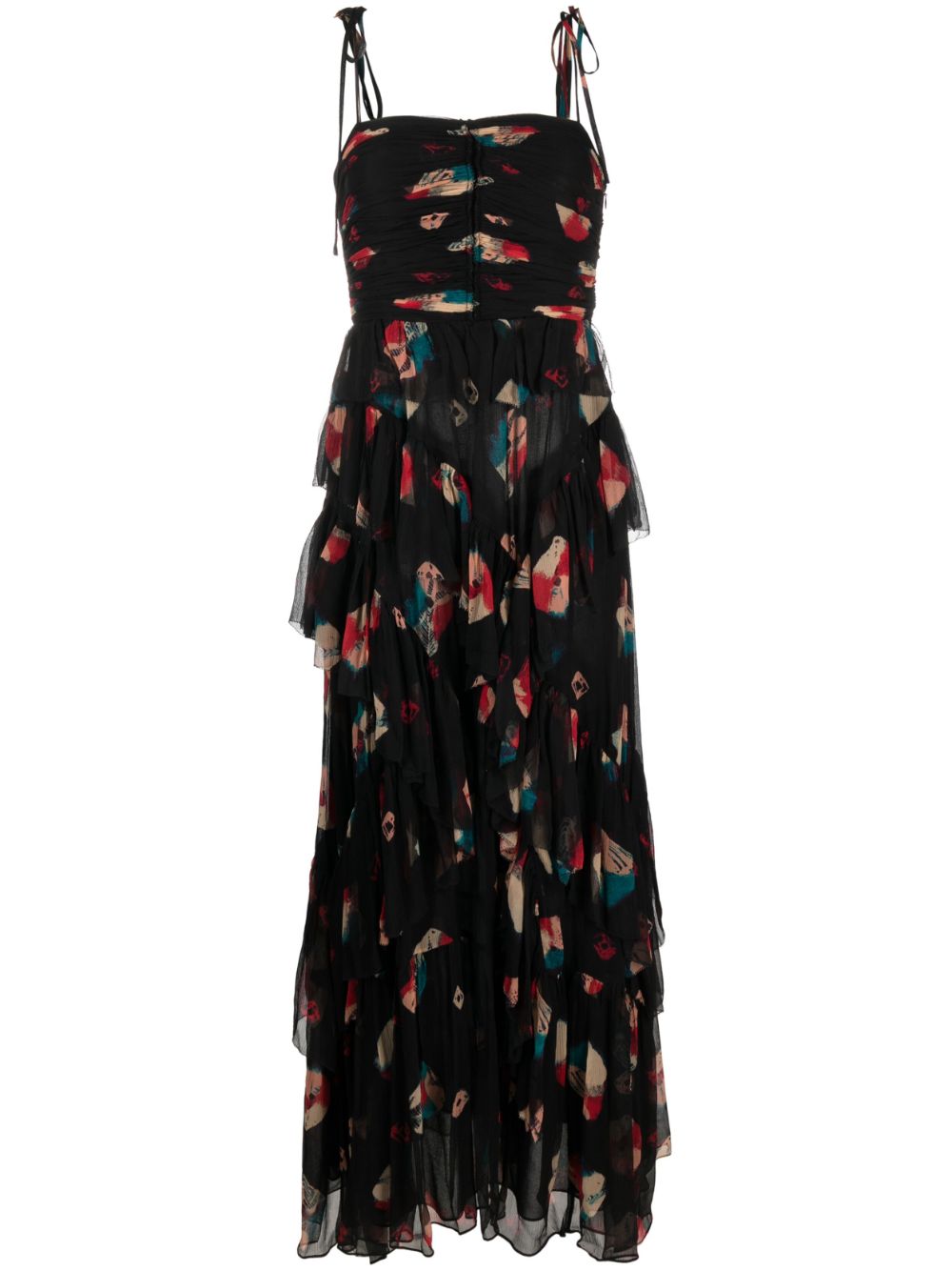 Ulla Johnson Seidenkleid mit Print - Schwarz von Ulla Johnson