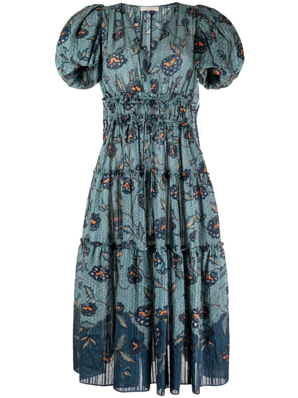 Ulla Johnson Eloisa Midikleid mit floralem Print - Blau von Ulla Johnson