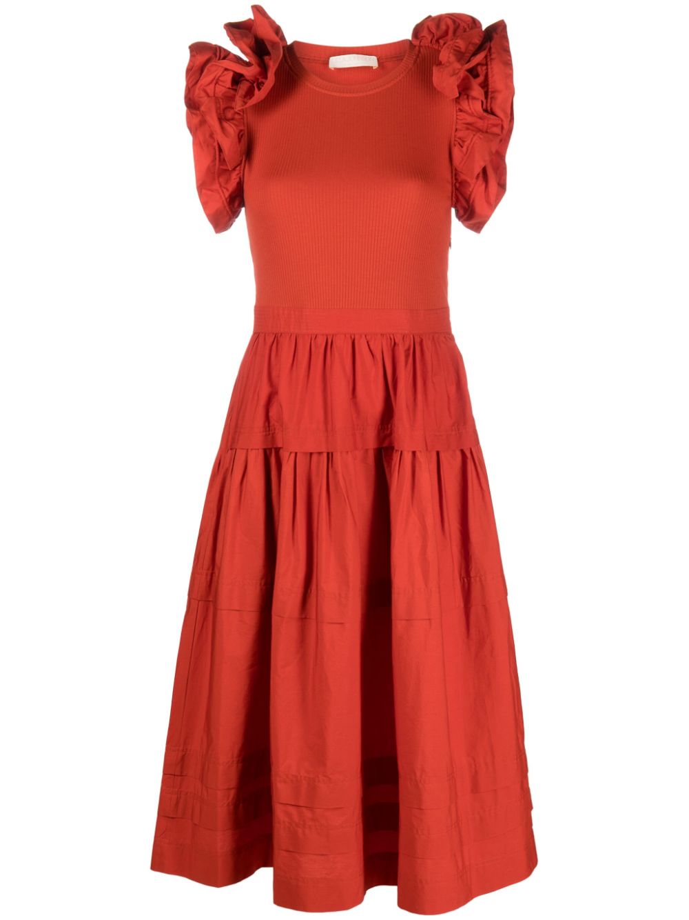 Ulla Johnson Gerüschtes Francine Midikleid - Orange von Ulla Johnson