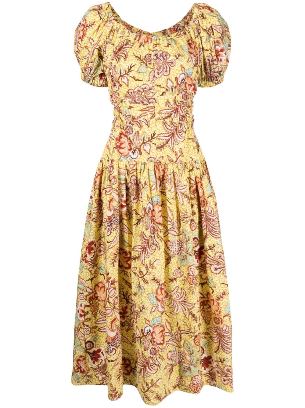 Ulla Johnson Midikleid mit Blumen-Print - Gelb von Ulla Johnson